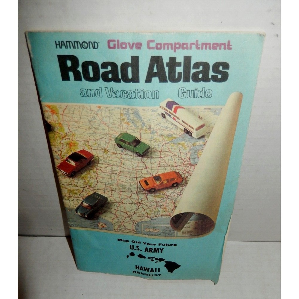 Vintage 1985 Hammond Glove Compartment Road Atlas United States Canada Mexico
